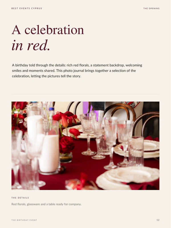 Page 2 of 8: A celebration in red.