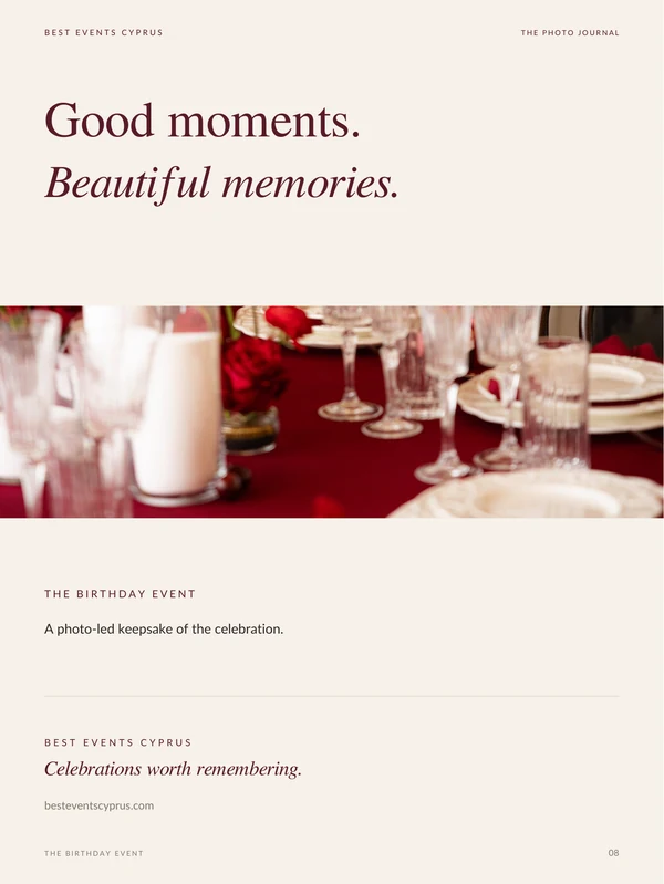 Page 8 of 8: Good moments. Beautiful memories.
