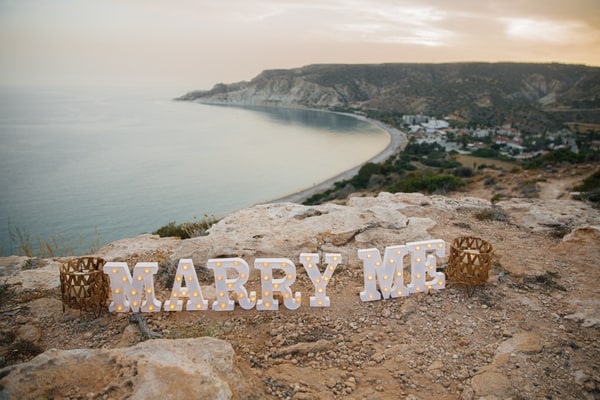 Marry Me letters overlooking the bay