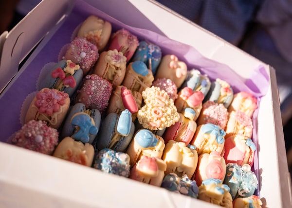 Pink and blue decorated cookies