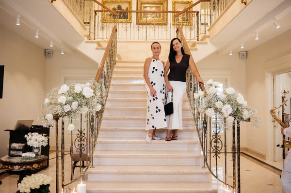 Wedding guests inside the venue