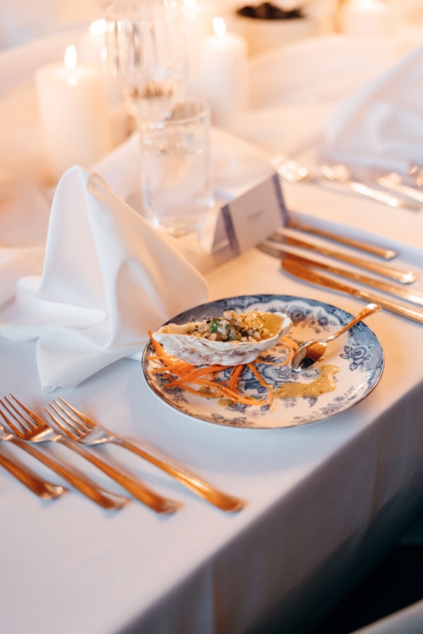 Plated food prepared for the celebration